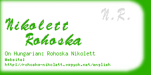 nikolett rohoska business card